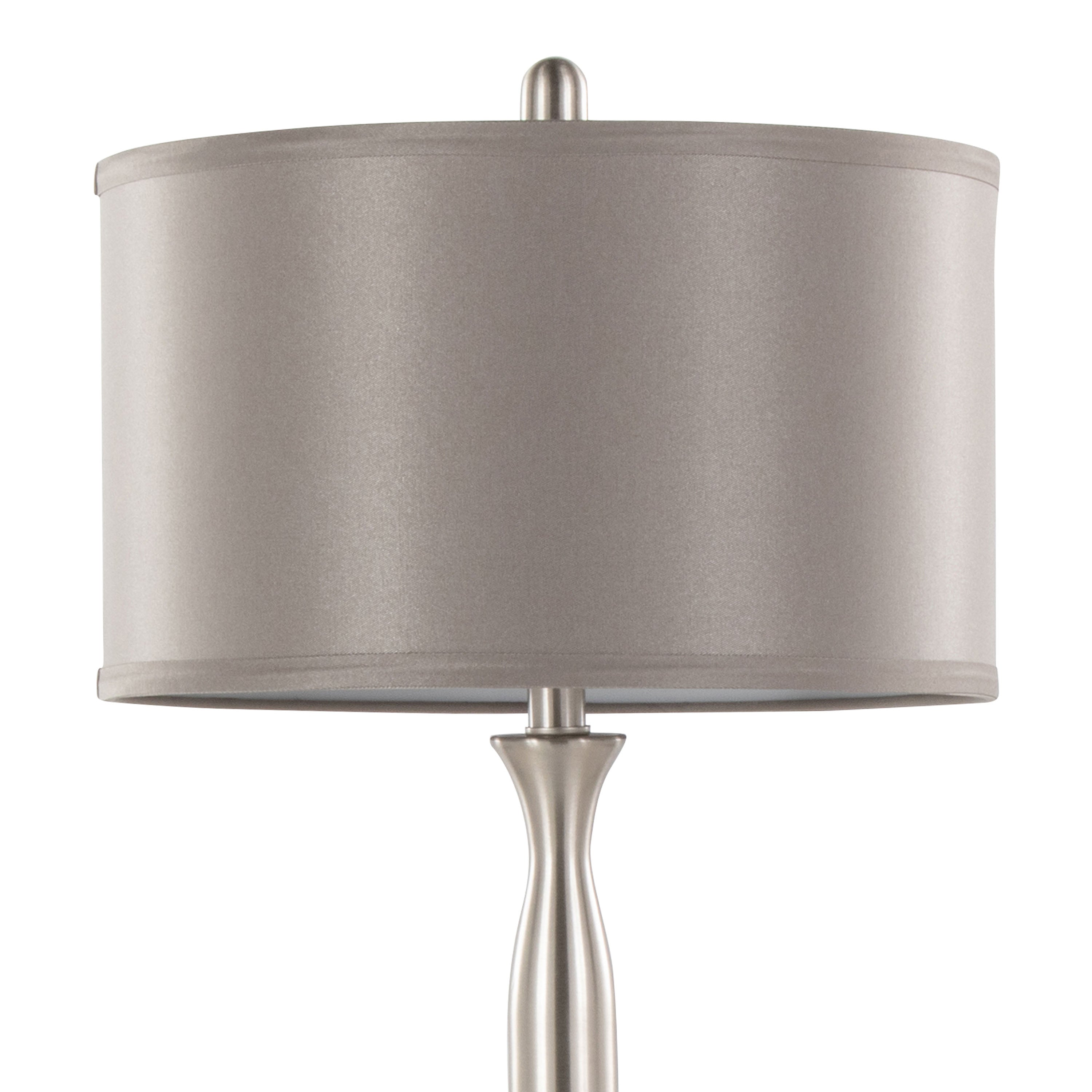 Joan 30" Contemporary Metal Table Lamp in Brushed Nickel