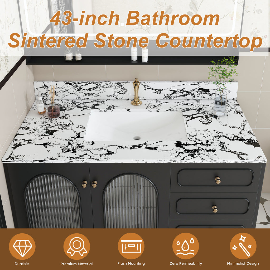 43"x22" Bathroom Vanity Top with Undermount Ceramic Sink