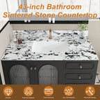 43"x22" Bathroom Vanity Top with Undermount Ceramic Sink