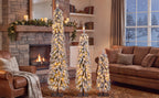 Snow Flocked Pre-Lit Pencil Christmas Tree