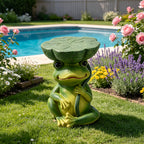 Frog Stool Garden Statue