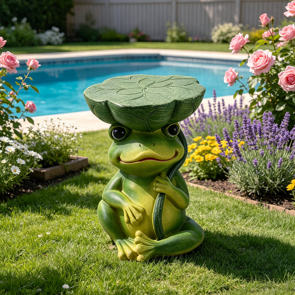 Frog Stool Garden Statue