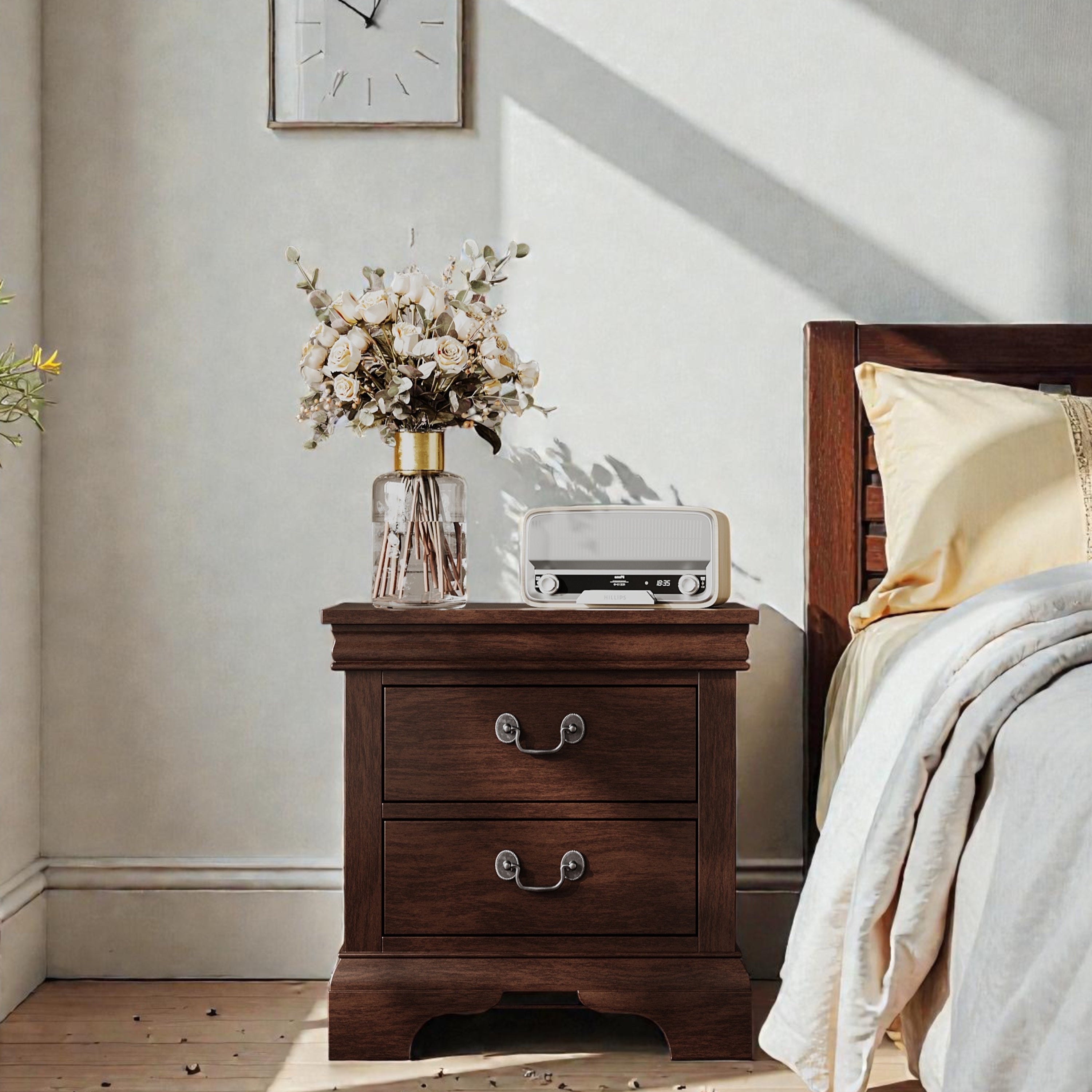 Classic Wooden Nightstand - Cherry