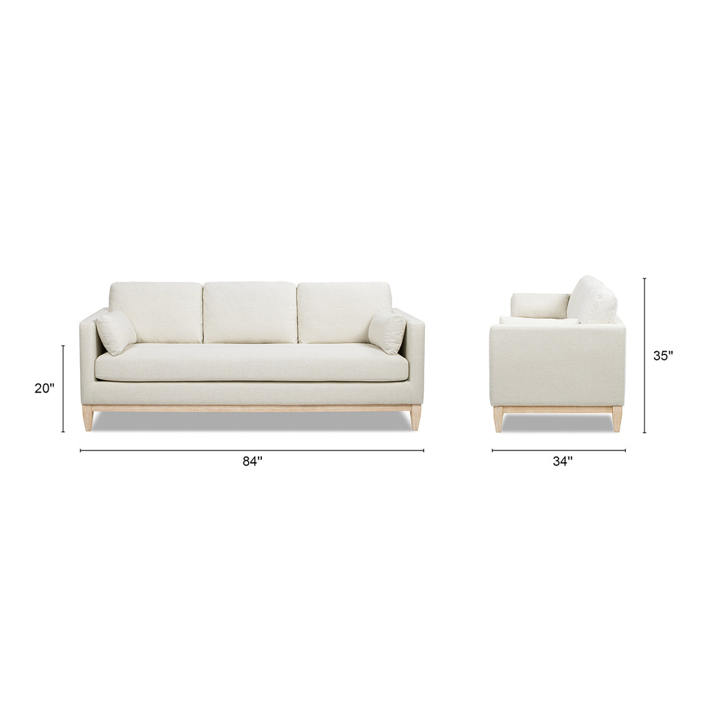 Knox 84" Modern Farmhouse Sofa, Flax