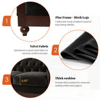 VIVALUX 59.44" Chesterfield Velvet Loveseat Sofa
