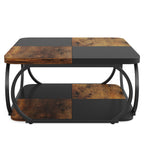 39” Square Coffee Table with Storage Shelf
