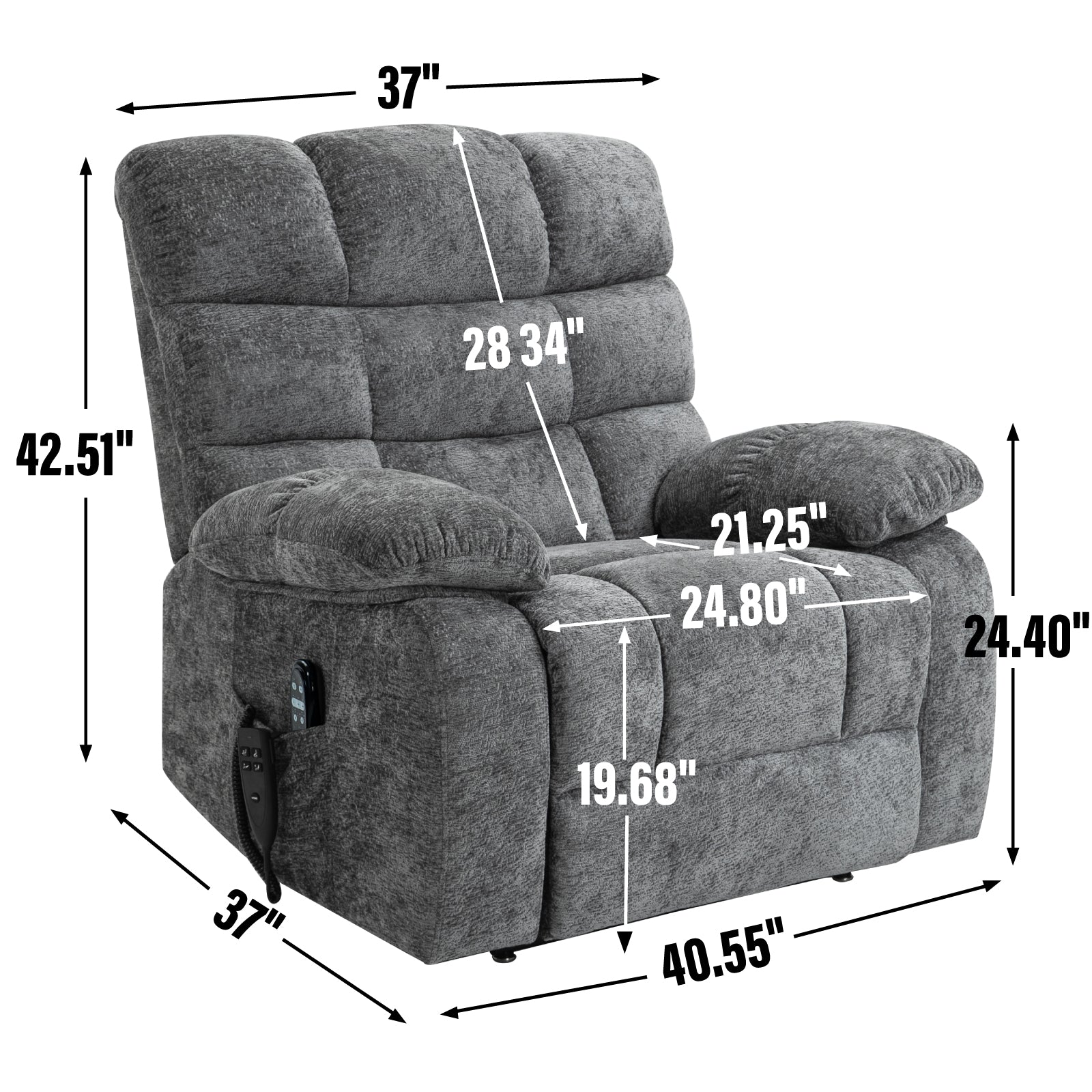Lift Recliner Chair with Heat Massage - Dual Motor