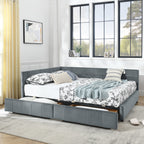 Queen Size Storage Upholstered Tufted Bed Frame