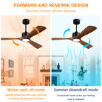 52 Inch Solid Wood Ceiling Fan With Light Kit