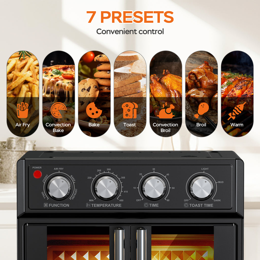 PlumChef 26QT Air Fryer Convection Toaster Oven