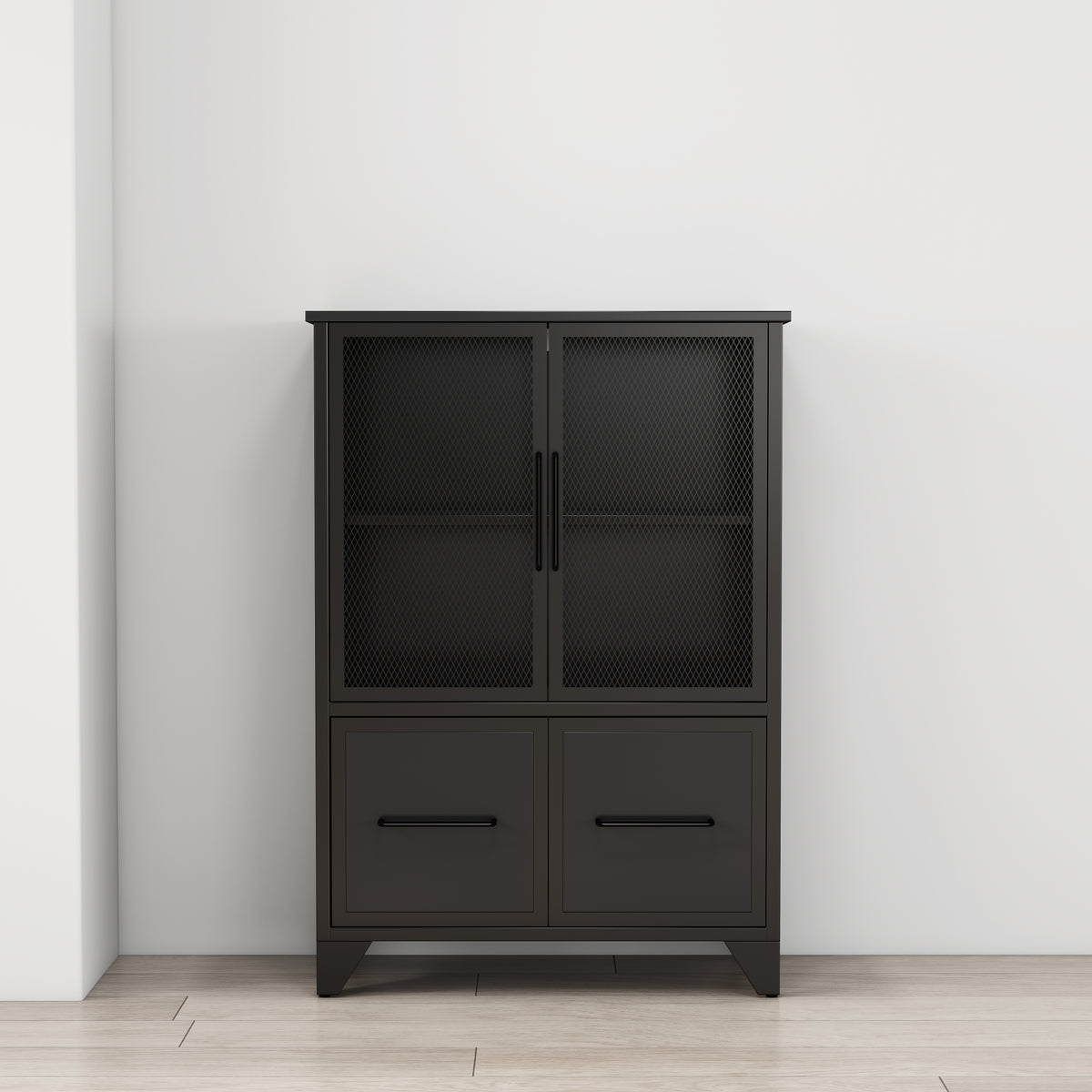 Storage Cabinet With 4 Iron Doors