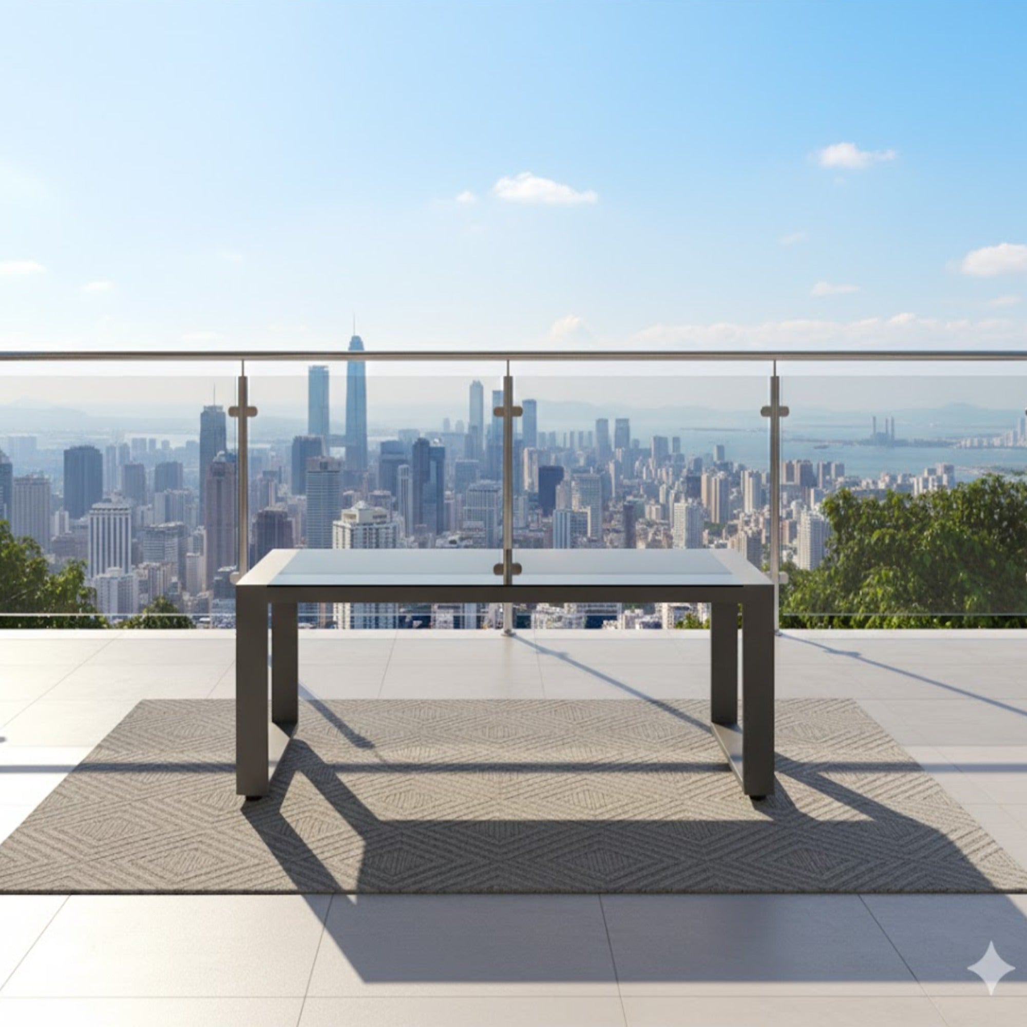 44" x 22" All-Weather Aluminum Coffee Table