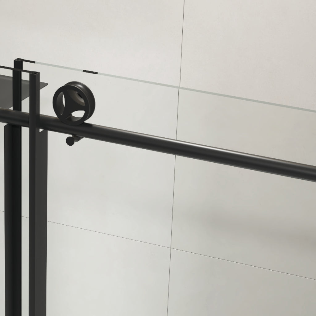 60" W x 76" H Sliding Frameless Shower Door in Matte