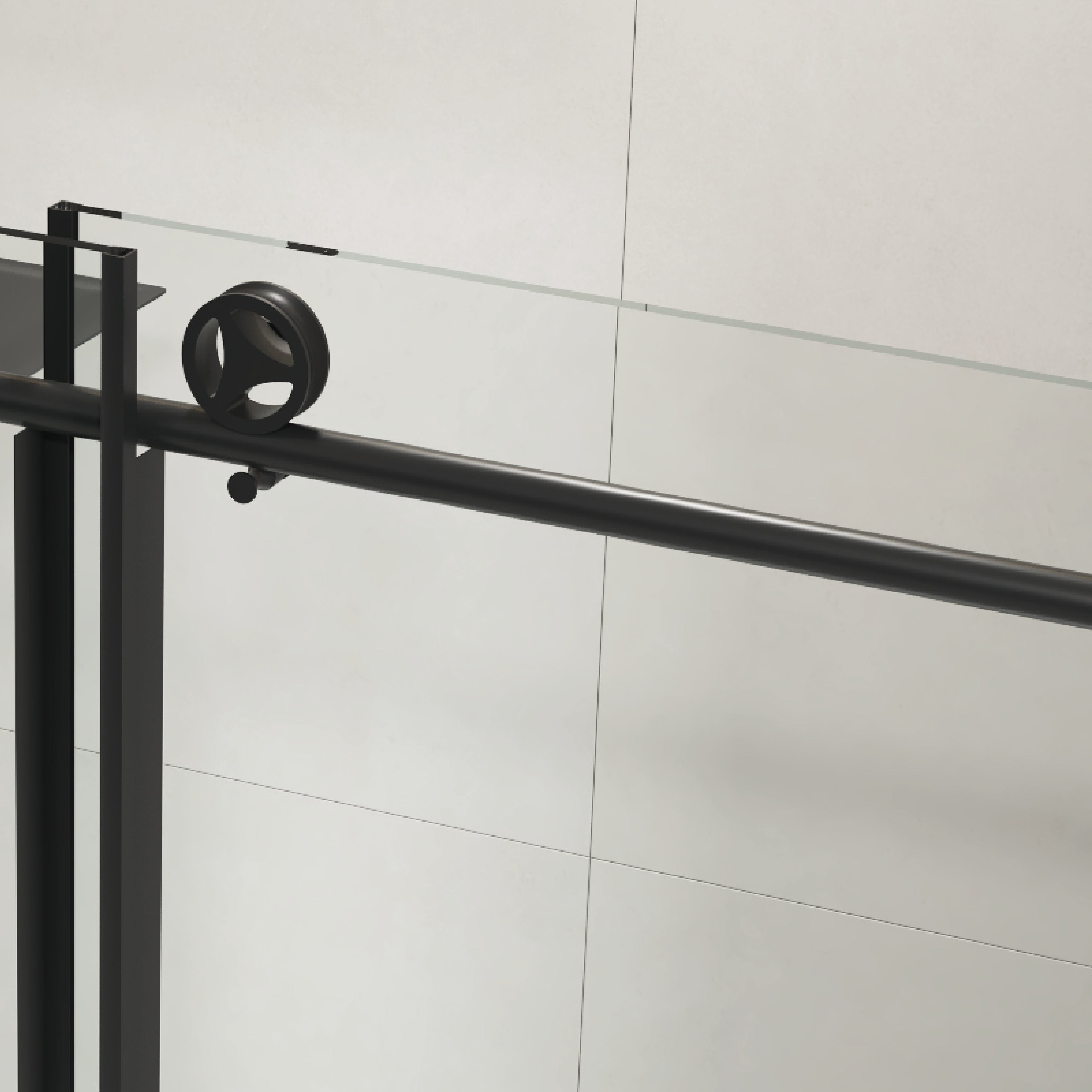 60" W x 76" H Sliding Frameless Shower Door in Matte