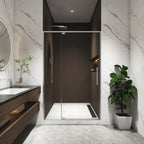 Brushed Nickel Pivot Shower Door