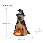 Halloween Bulldog Witch Statue