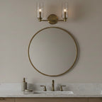Regal Double Light Vanity With Clear Ribbed Glass - Satin