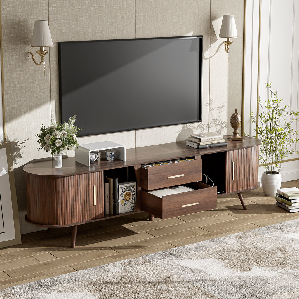 Mid-Century Modern TV Stand for 80" TV