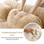 L-Shaped Soft And Fluffy Plush Fabric Modular Sectional Sofa