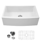 White Farmhouse Sink - 33" x 21" x 10"