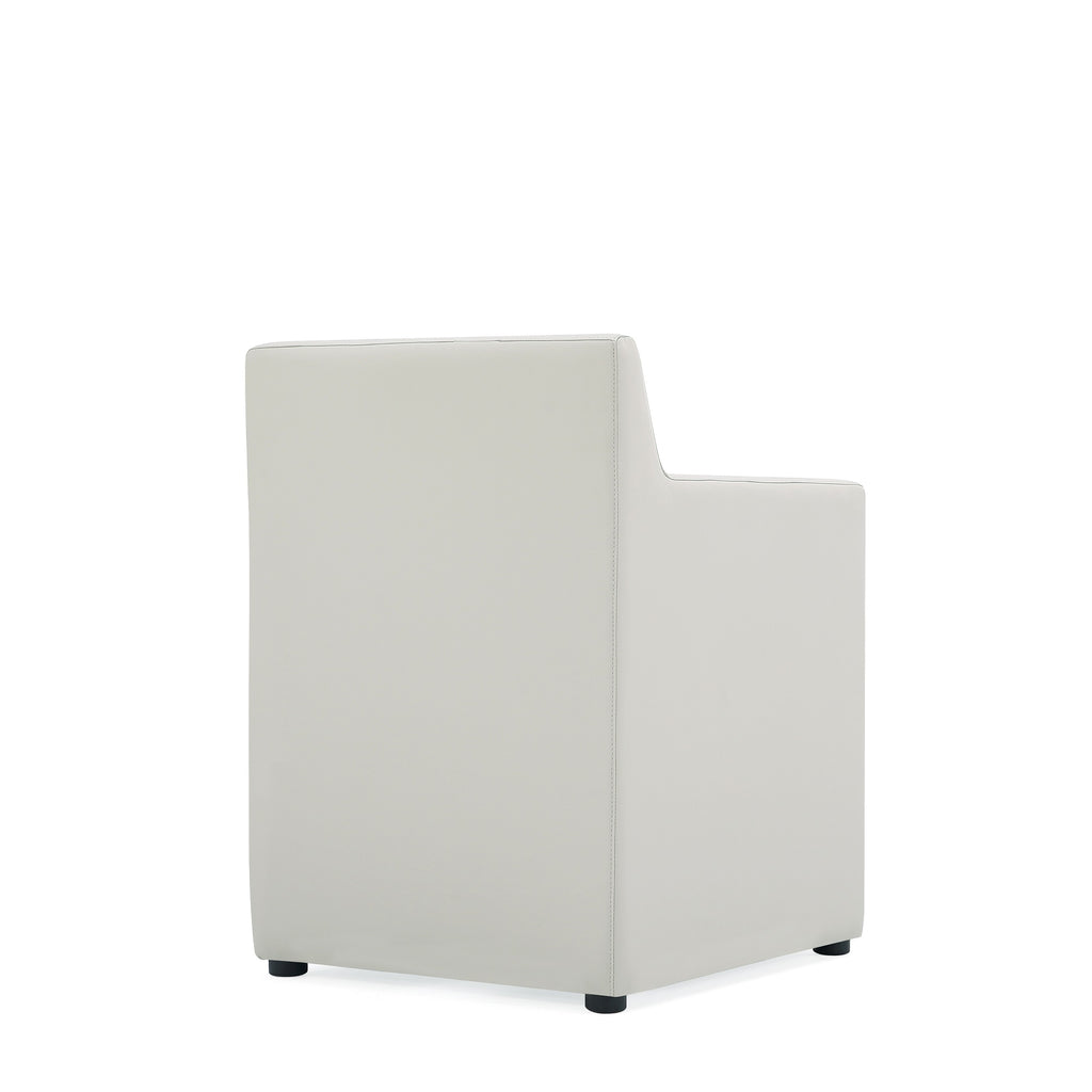 Anna Square Vegan Leather Armchair in Stone