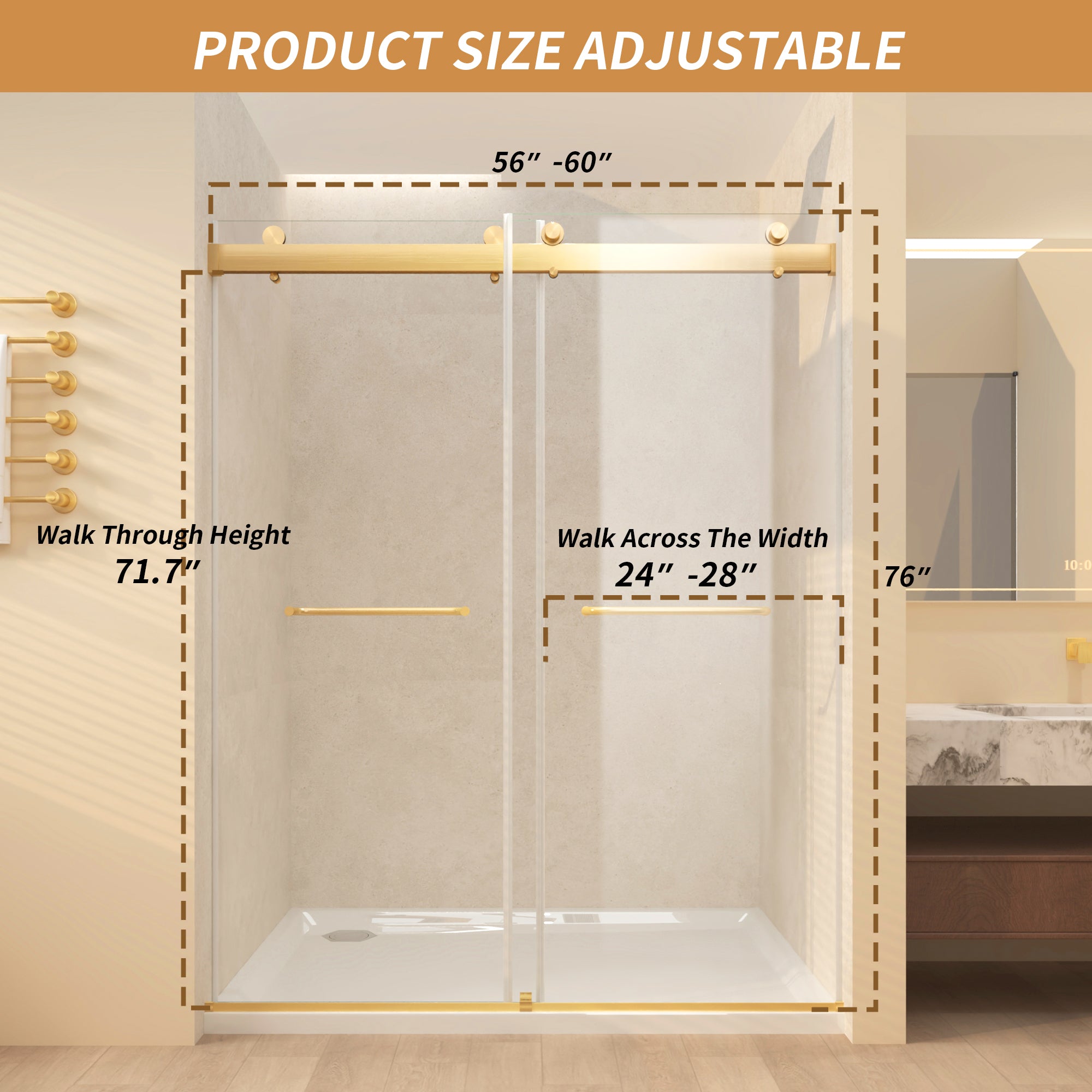 Frameless Sliding Glass Shower Doors