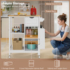 Kitchen Island Cart with Mobile Storage