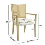 Arm Dining Chair Set of 2 - Light Ash & Beige