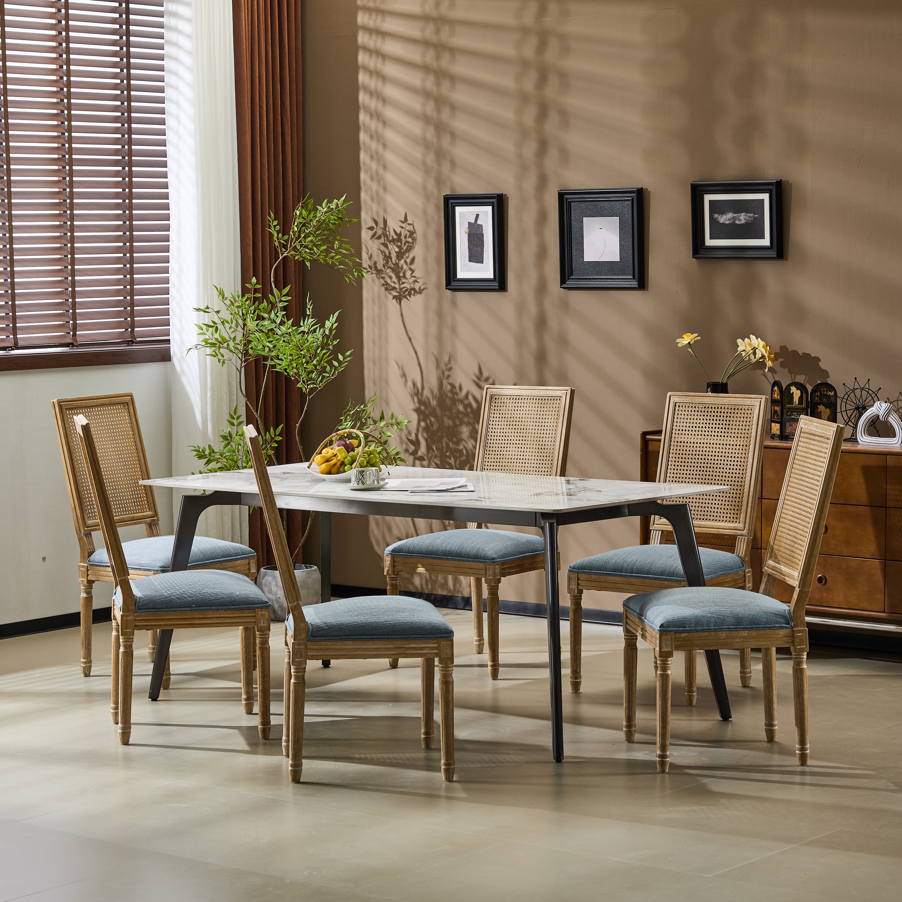 Set of 6 French Country Dining Chairs