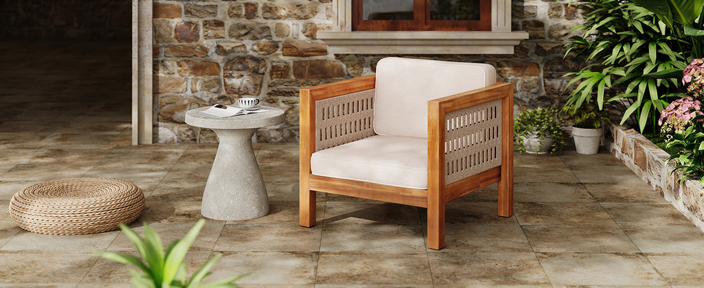 Acacia Wood Outdoor Club Chair