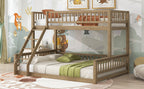 Twin XL Over Queen Bunk Bed with Ladder and Guardrails