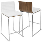 26" Contemporary Counter Stool in Brushed Stainless Steel