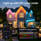 50ft Smart RGB Outdoor Lights with 30 LED Eaves Lights