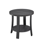 Anze Contemporary Oval Wood Shelf 3-Piece Coffee Table Set