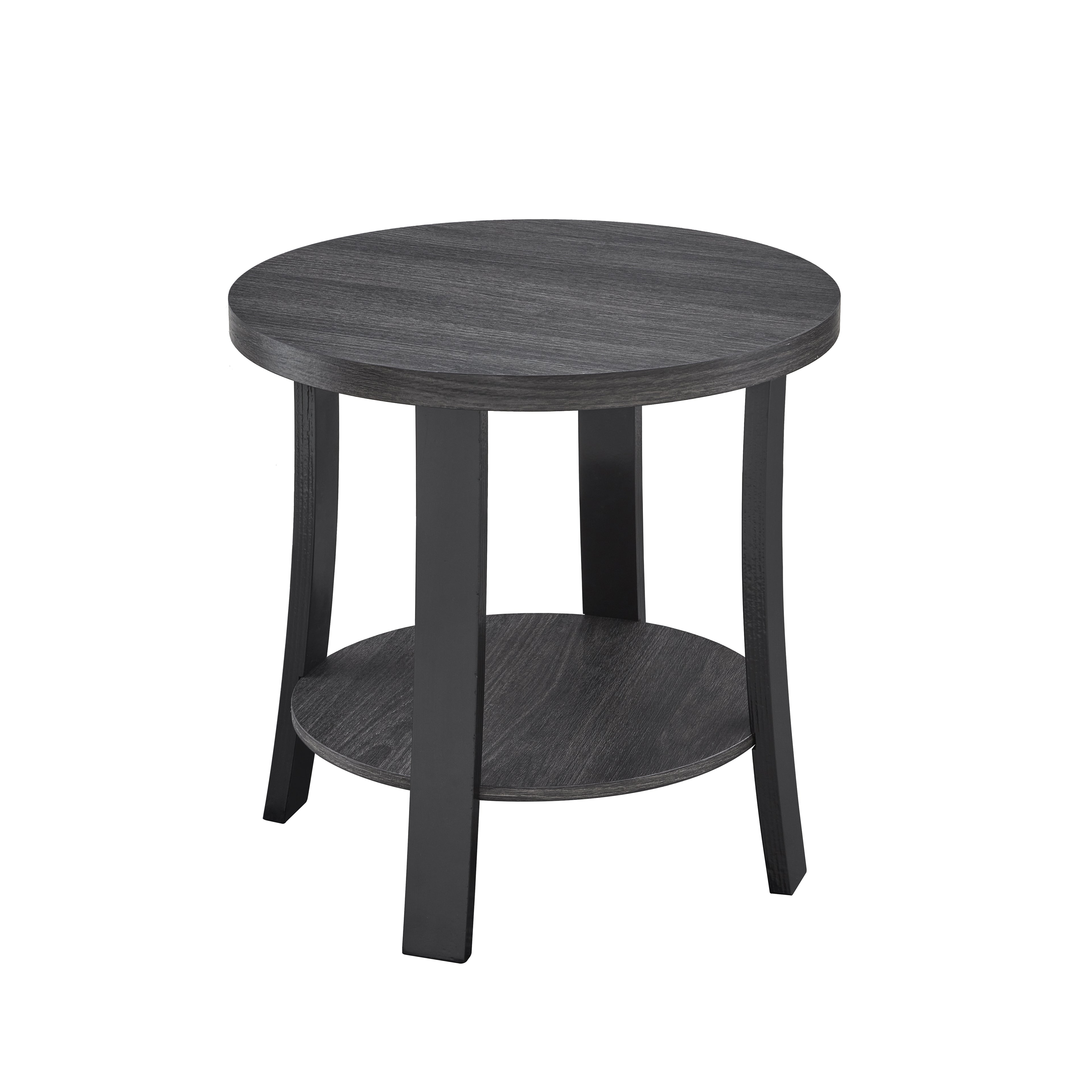 Anze Contemporary Oval Wood Shelf 3-Piece Coffee Table Set