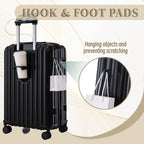 3 Piece ABS Spinner Wheel Luggage Set in Black