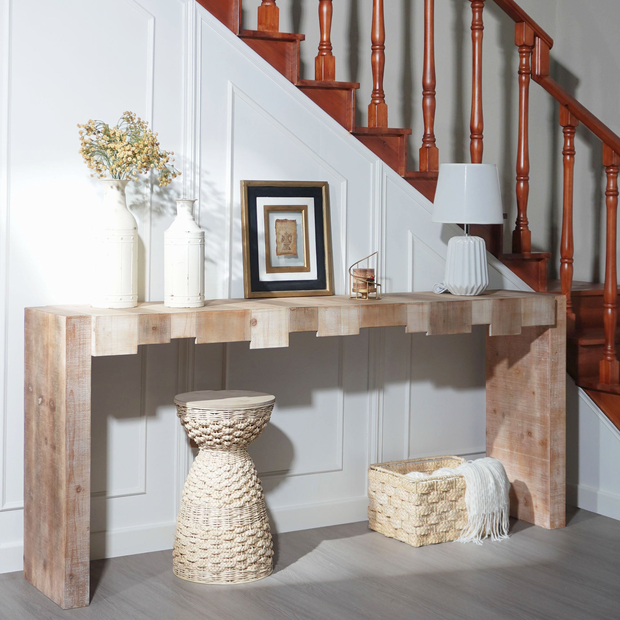 Modern Rustic Console Table - 71" Entryway Table