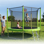 10FT Kids Trampoline with Basketball Hoop and Ladder