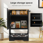 Feeding Station with Storage Cabinets and Elevated Bowls