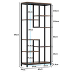 69.2" 6-Tier Rustic Brown Industrial Etagere Bookcase