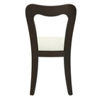 Dining Chair Without Arm Set of 2 - Dark Brown and Beige