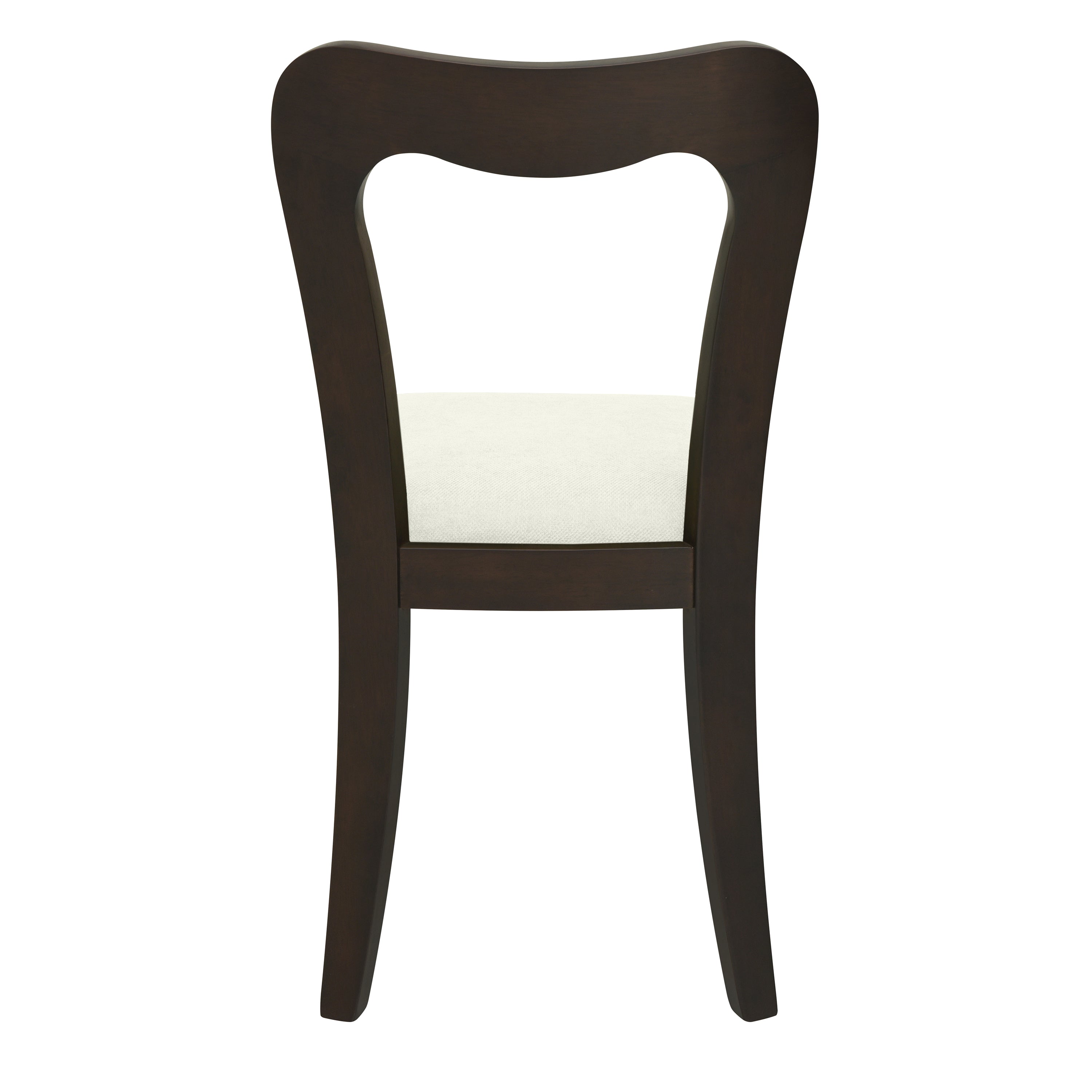 Dining Chair Without Arm Set of 2 - Dark Brown and Beige