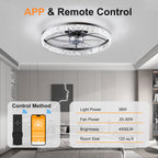 23.6" Ceiling Fans with Lights - Remote & APP Control