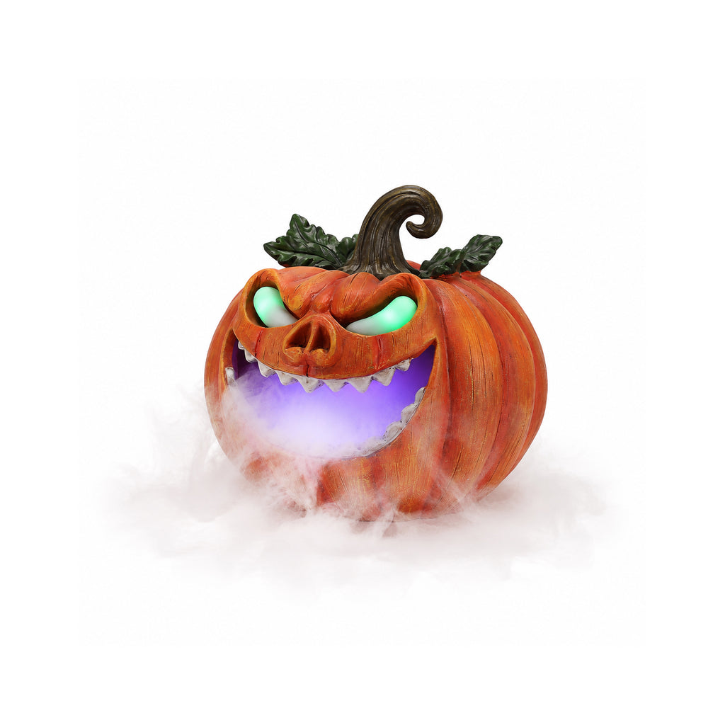 Halloween Pumpkin Monster Mist Maker, LED Light Up Fogger Figurine