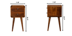 Soli Wood Mini Chestnut Curved Nightstand