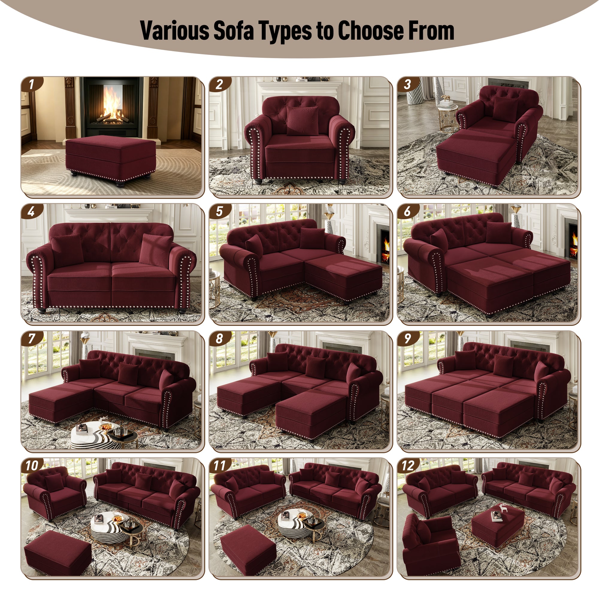 41.3" Upholstered Velvet Sofa with Nailhead Trim