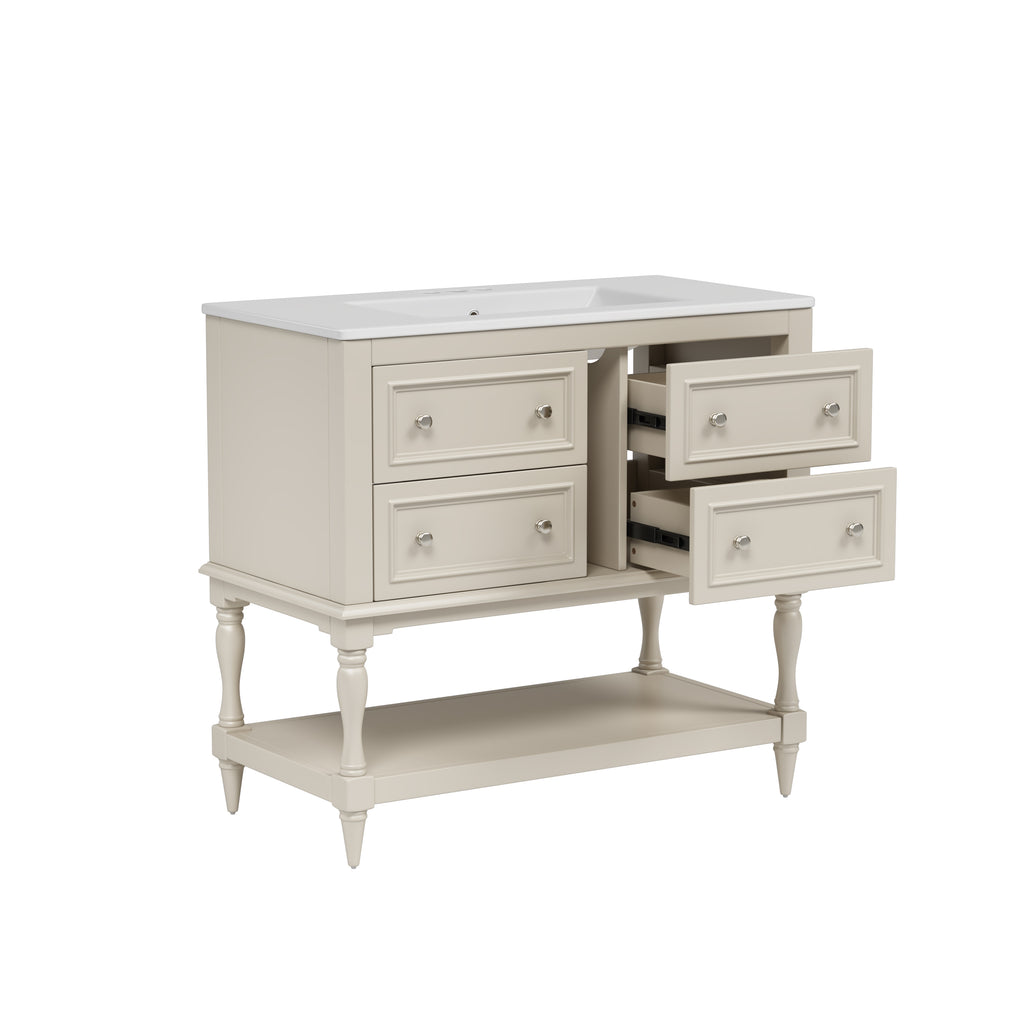 36" Bathroom Vanity Cabinet with Sink Combo Set