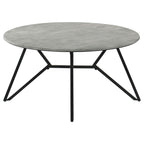 Garfield Cement 3-Piece Round Coffee and End Table Set