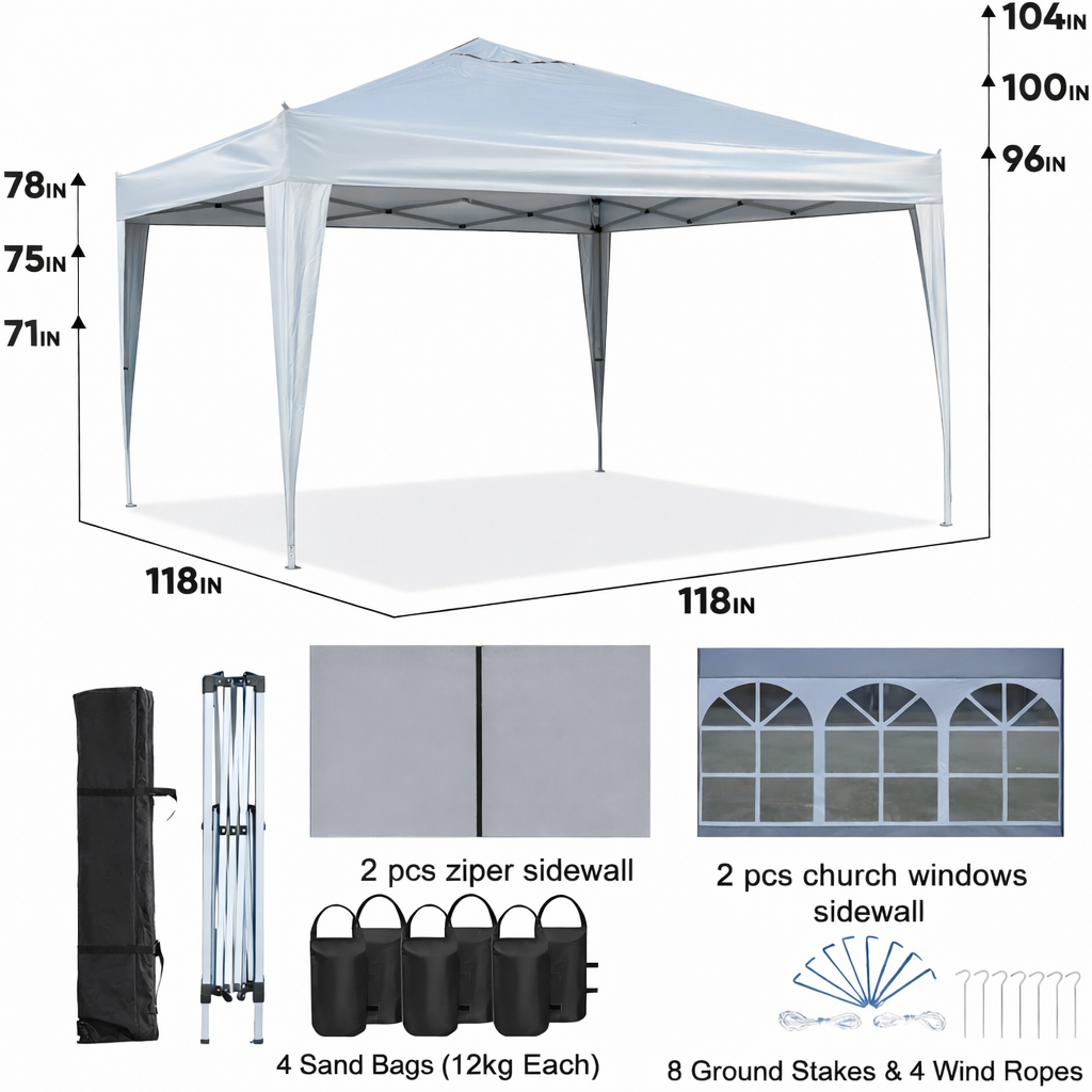 Outdoor 10x10 Ft Pop-Up Gazebo Canopy Tent