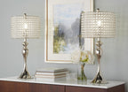 27" Contemporary Metal Table Lamp Set